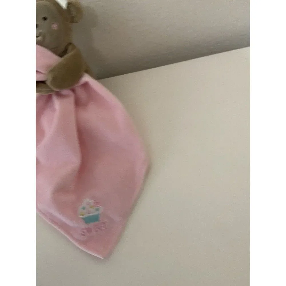 Carter's Child of Mine Monkey Pink Lovey Rattle Security Blanket Sweet Cupcake